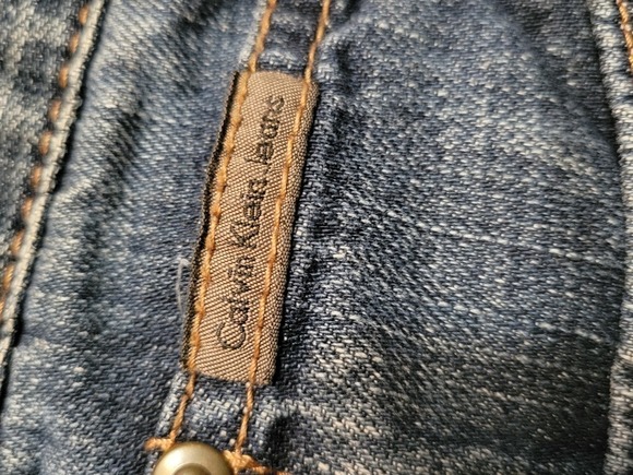 Men's Calvin Klein Slim bootcut Jeans dark Wash Waist 36 Inseam 30 - Picture 6 of 11